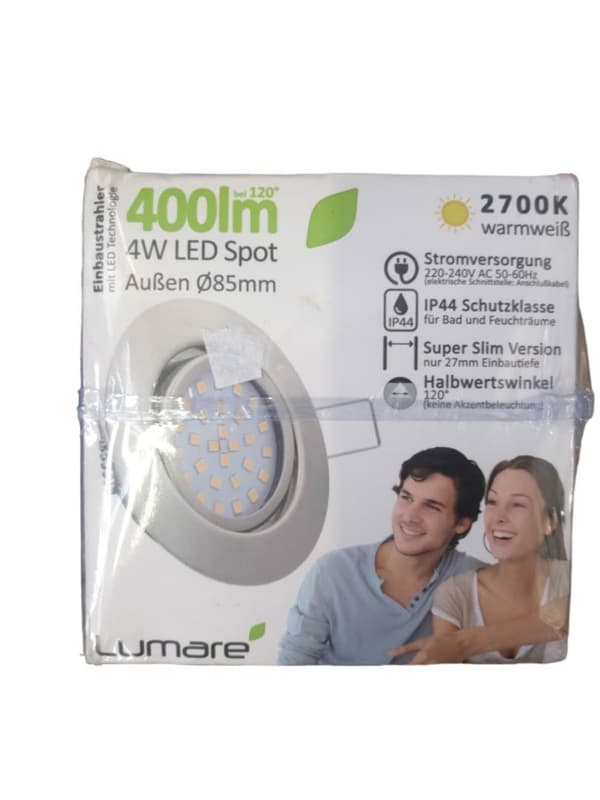 Infälld LED-spotlight 4W 400Lm IP44 Silver