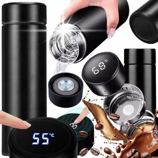 Termosmugg 500 ml Termos för kaffe och te för bil med display