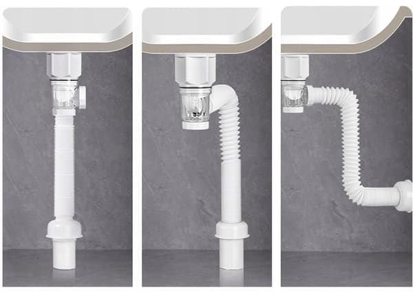 Flexibel sifon för diskho med tank