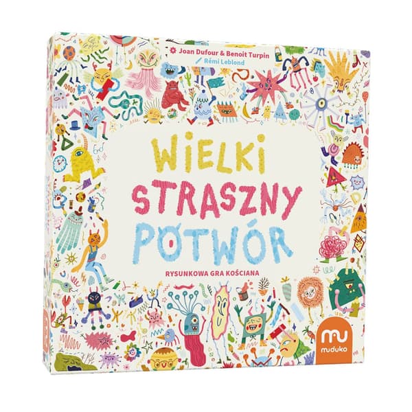 Ett stort, läskigt monster. Ett brädspel. Muduko
