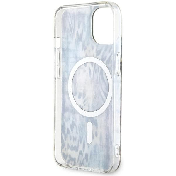 Guess Leopard MagSafe -kotelo iPhone 14:lle, sininen
