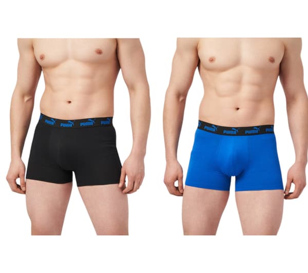Puma Elements Basic Boxer - Miesten alushousut, 2 kpl, musta/sininen [701232894 007] rL