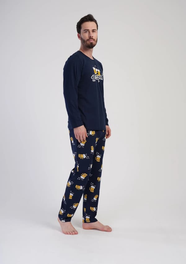 Herrpyjamas i bomull S Vienetta långärmade byxor Rolig present