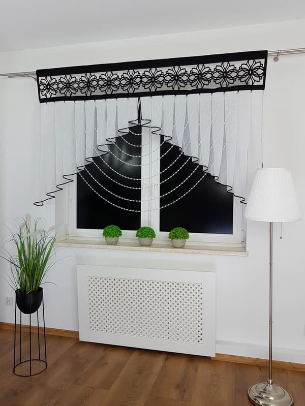 Koristeellinen ikkunapaneeli, musta, 200 cm