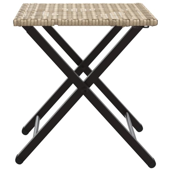vidaXL Hopfällbart trädgårdsmöbelset, 5 delar, beige, polyrotting