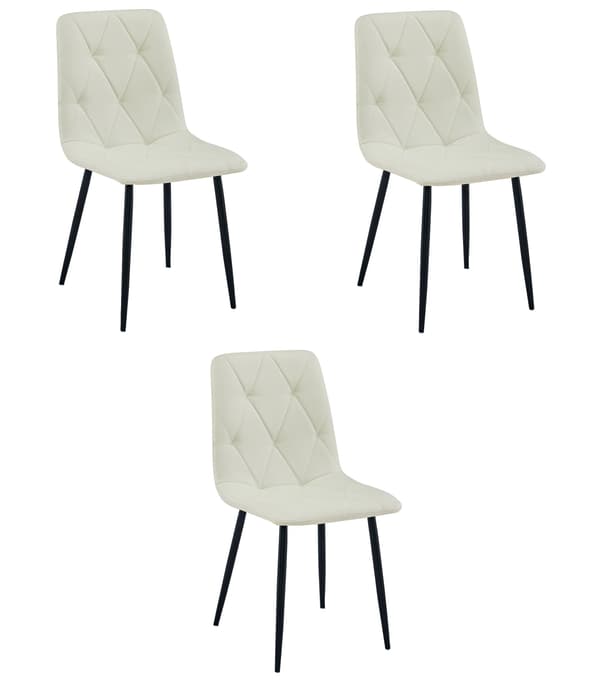 LIBRA stol - beige stof / sorte ben x 3