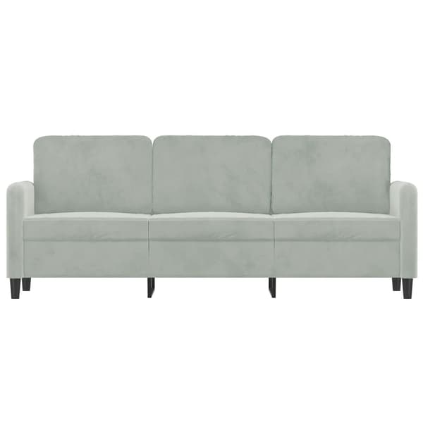 vidaXL 3-sitssoffa ljusgrå 180 cm klädd i sammet