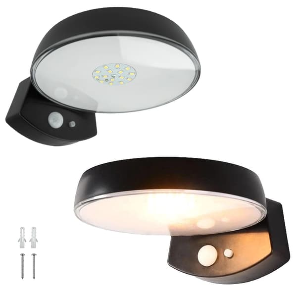 EcoLight solcellsdriven LED-fasadbelysning 4000K neutral rörelsesensor