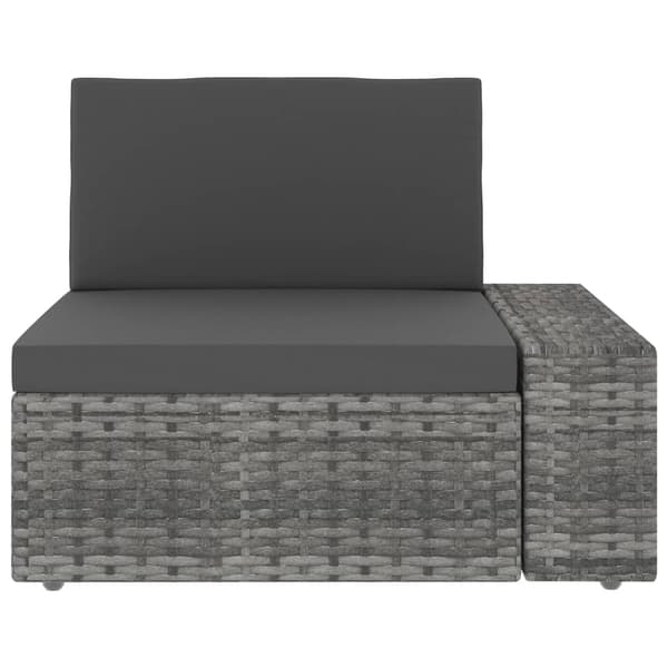 vidaXL 3-istuttava modulaarinen sohva, PE-rottinki, harmaa