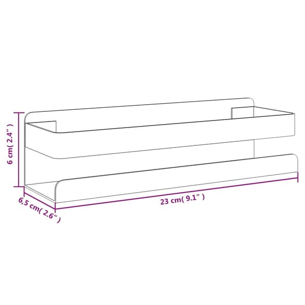 vidaXL brusehylde mat sort 23 x 6,5 x 6 cm 304 rustfrit stål