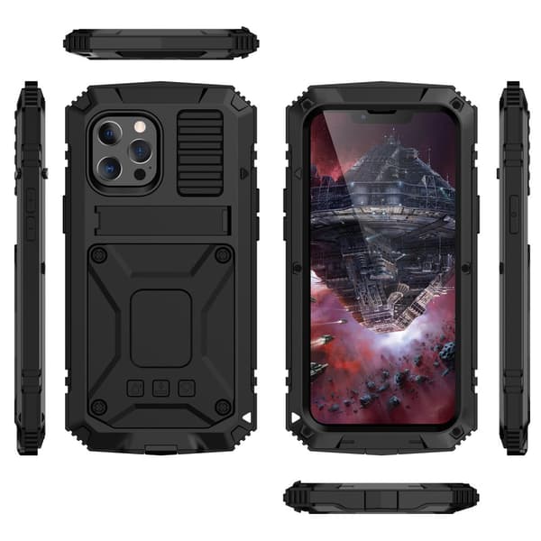 Defender Kickstand-cover til iPhone 13 - Sort