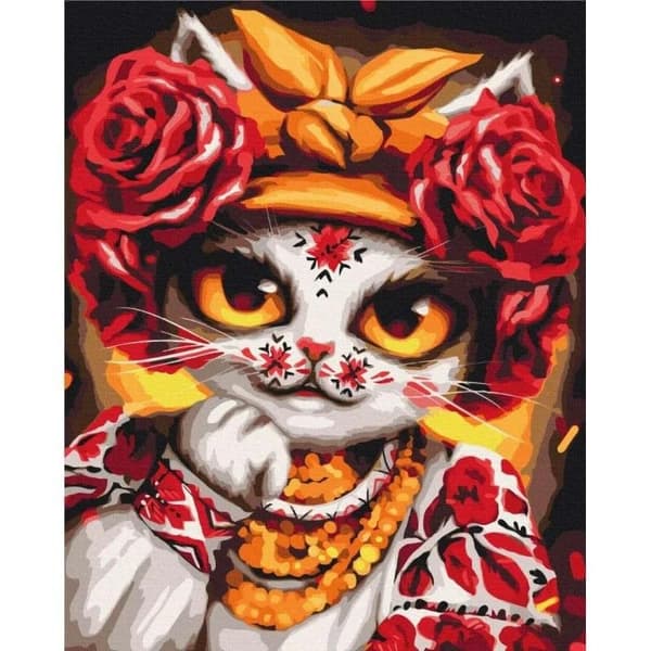 Målning med siffror - Kattros 40x50cm