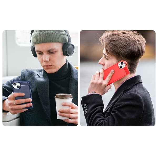 Flexibelt gelbakstycke för iPhone 14 Plus Carbon Case – svart