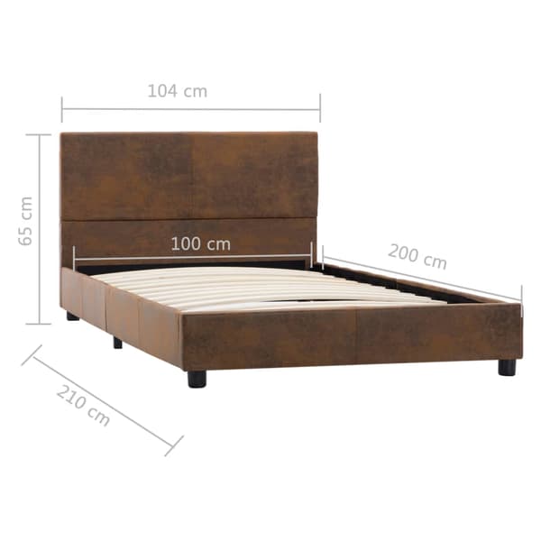 vidaXL sengestel brunt kunstlæder 100 x 200 cm