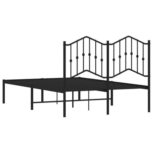 vidaXL metalsengestel med hovedgærde sort 120x190 cm