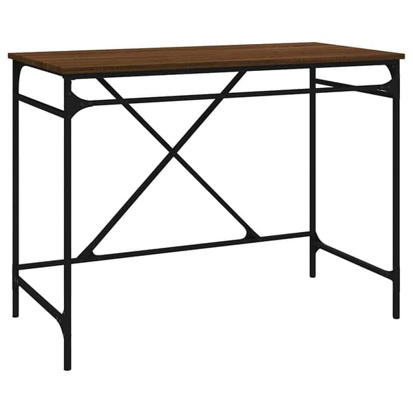 vidaXL skrivebord, brunt egetræ, 100x50x75 cm,