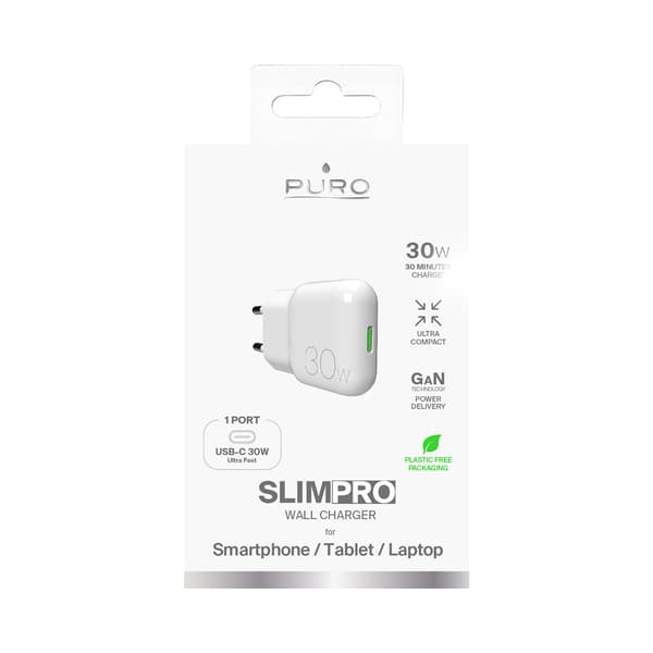 USB-C GaN 30W väggladdare - Vit