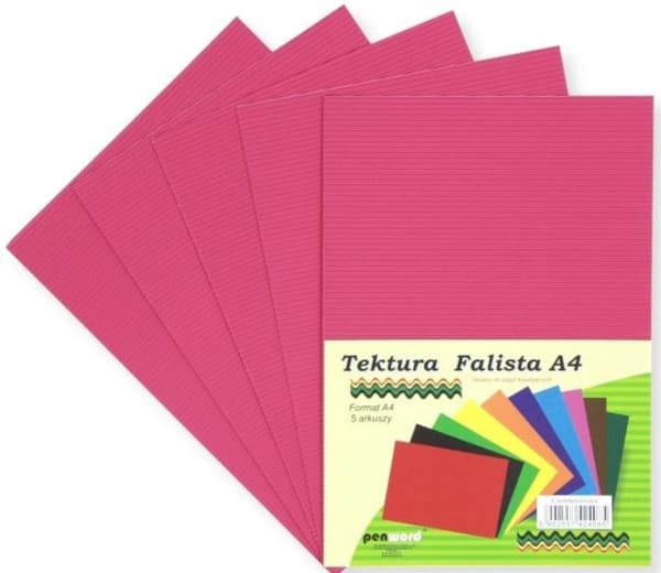 A4 aaltopahvi, tummanpunainen, 5 kpl.