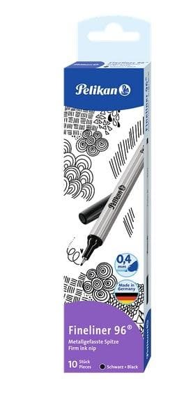 Fineliner 96 0,4 mm sort (10 stk.)
