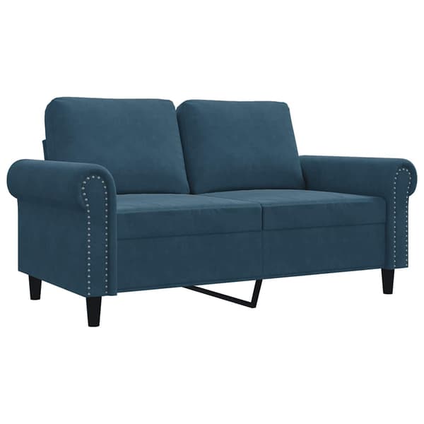 vidaXL 2-sitssoffa blå 120 cm klädd i sammet