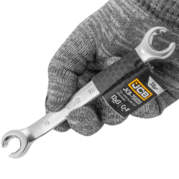 JCB SPLIT RINGNØGLE 12x13 mm 2-SIDET Cr-V 6-VINKEL