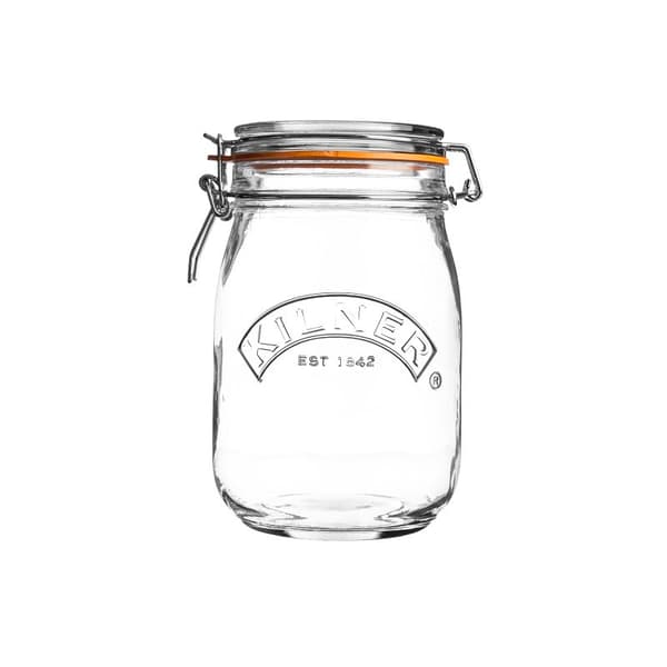 1 l rund burk med klipplock / Kilner
