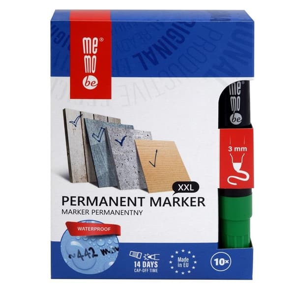 Permanent tusch 3 mm grøn (10 stk.) MemoBe