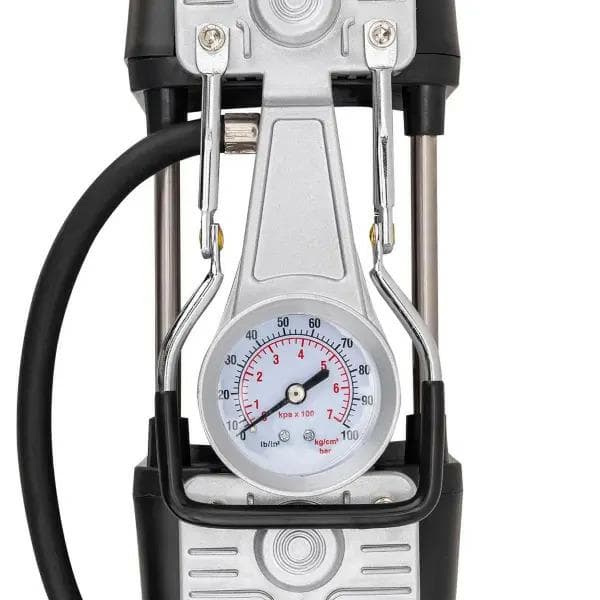 Bilkompressor 12V dubbelkolvkompressor 65l/min med manometer, resväska