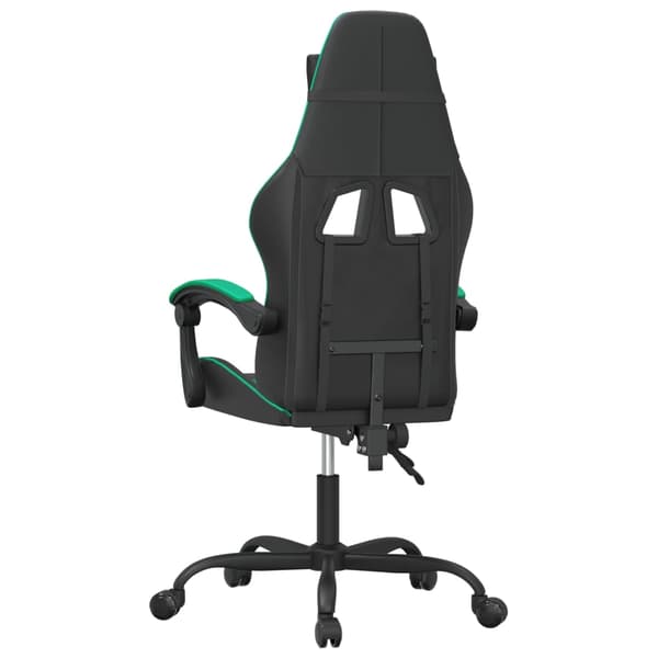 vidaXL gamingstol, sort og grøn, kunstlæder