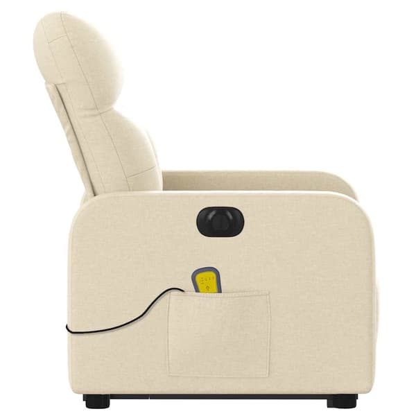 vidaXL Lyftbar massagefåtölj, elektrisk, vilstol, krämfärgad
