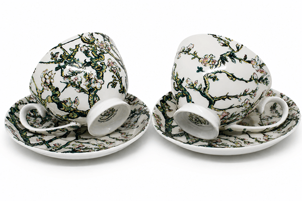 Porslinskoppar set med 2 st 250ml Van Gogh Blommande Mandel