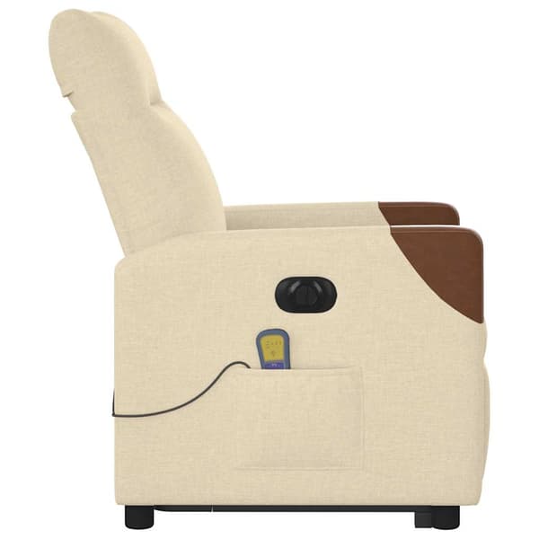 vidaXL Lyftbar massagefåtölj, elektrisk, vilstol, krämfärgad