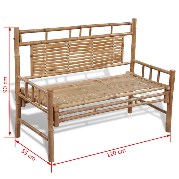 vidaXL Puutarhapenkki 120 cm bambu