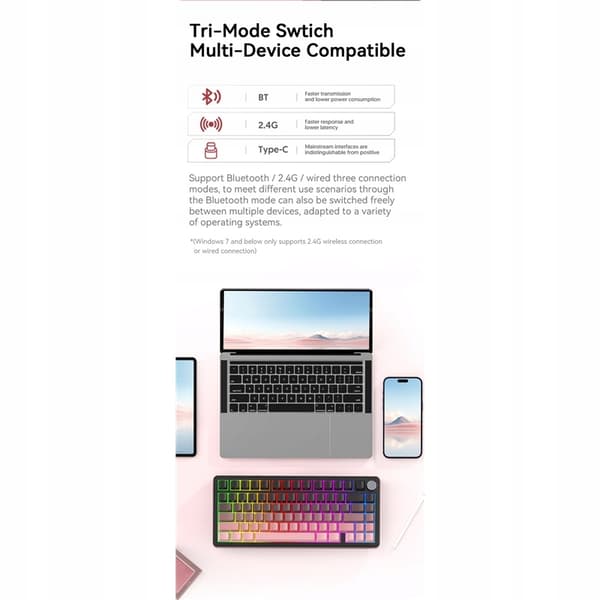 Attack Shark X85 Mekaniskt Trådlöst Gamingtangentbord 75% Bluetooth