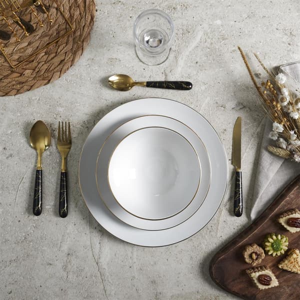 Erina middagsset 12 delar vitguld
