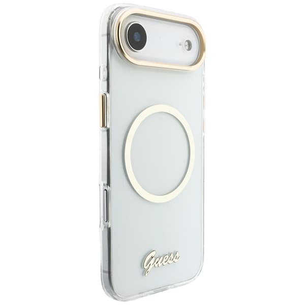 Guess IML Script Metallinen MagSafe-kotelo iPhonelle, Air Clear