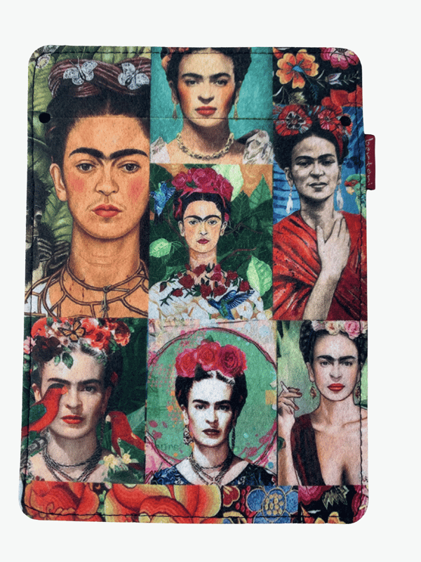 Arco Design 6-7" e-boksfodral - EcoFilc, Modern Frida-tryck, Grå, Passar Kindle / PocketBook