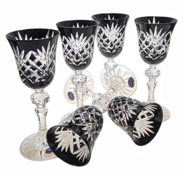 Sorte krystallikørglas 60ml Ananas 6 stk.