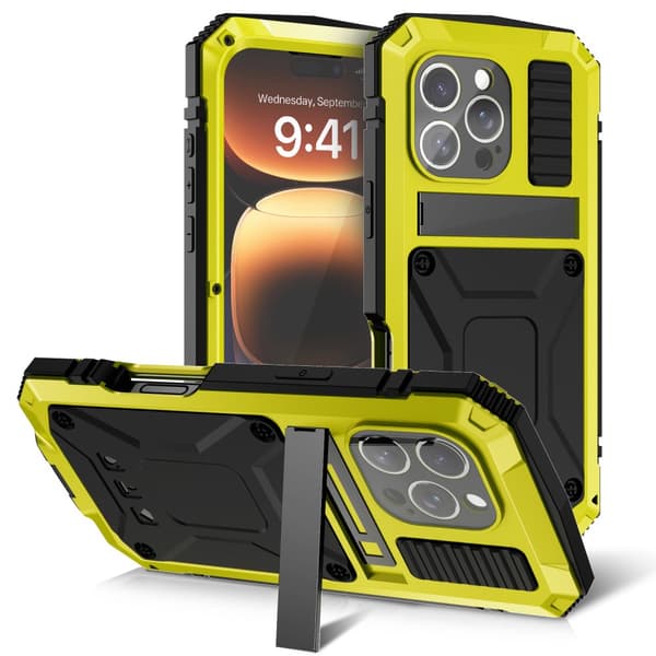 Pansret cover til iPhone 16 Pro, R-JUST, gul