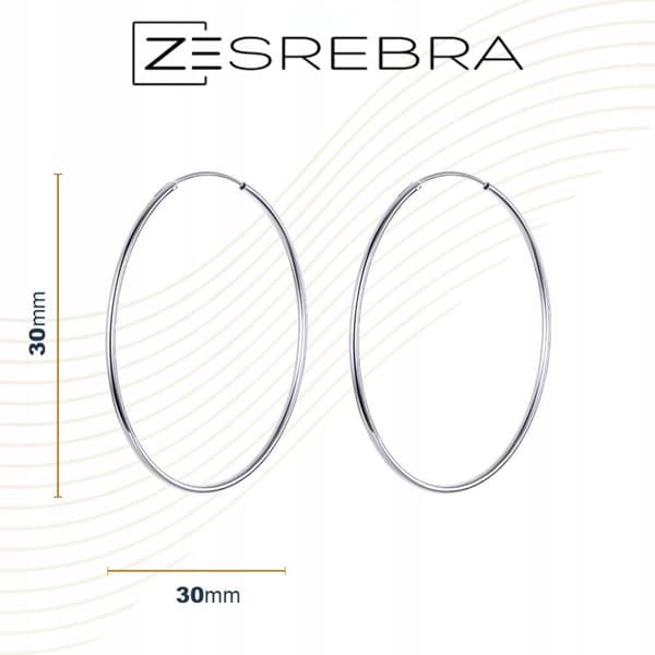 S925 sølv creoler 3 CM elegante sølv creoler