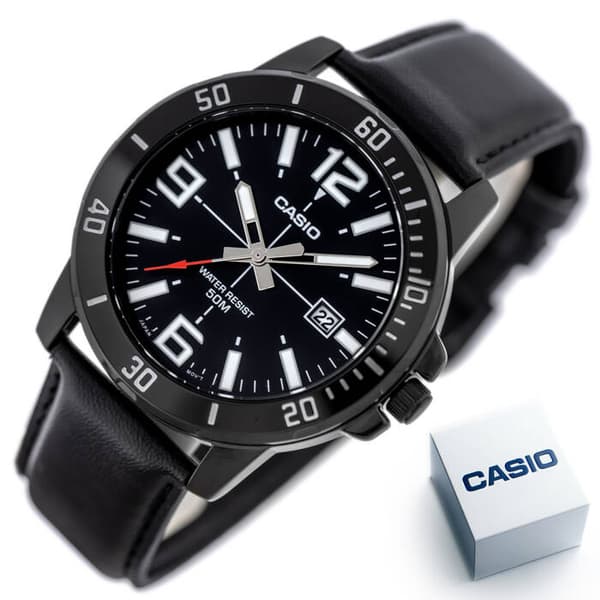 Herrklocka CASIO MTP-VD01BL-1B (zd169d) + Låda