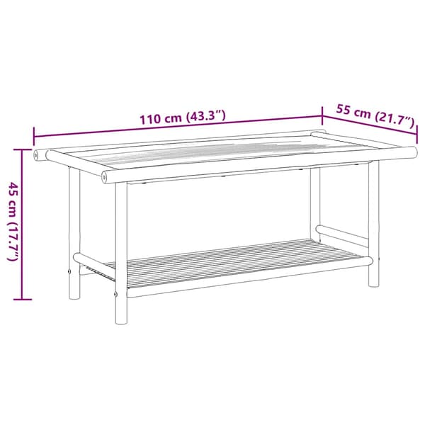vidaXL Soffbord, 110x55x45 cm, Bambu