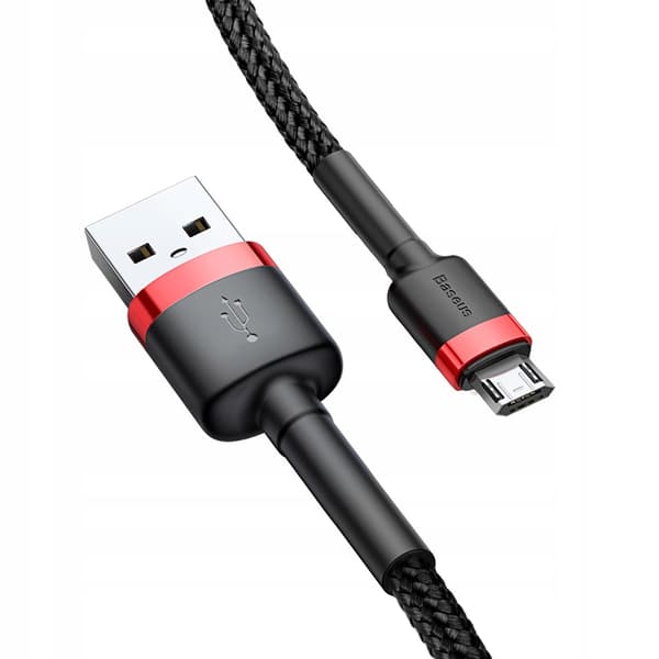 Baseus Cafule USB - microUSB-kaapeli 2,0 m 1,5A musta ja punainen