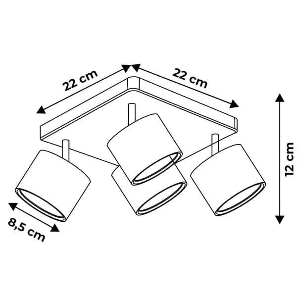 Heckermann 8795318A LED-spotlight Sort 4x hoved