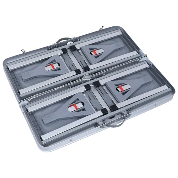 vidaXL foldbart campingbord med 4 sæder, stål, aluminium
