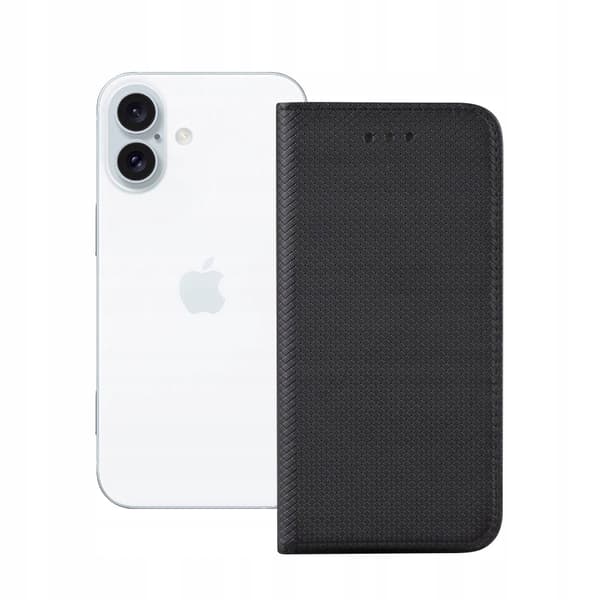 Etui til APPLE IPHONE 16 SMART MAGNET SORT BOG LUKKET + glas