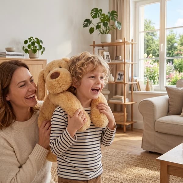 Vægtet bamse sensorisk hund claro - tøjdyr til stress og søvn 60 cm