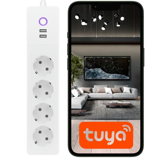 EU-Strip2 Tuya WiFi strømstrimmel