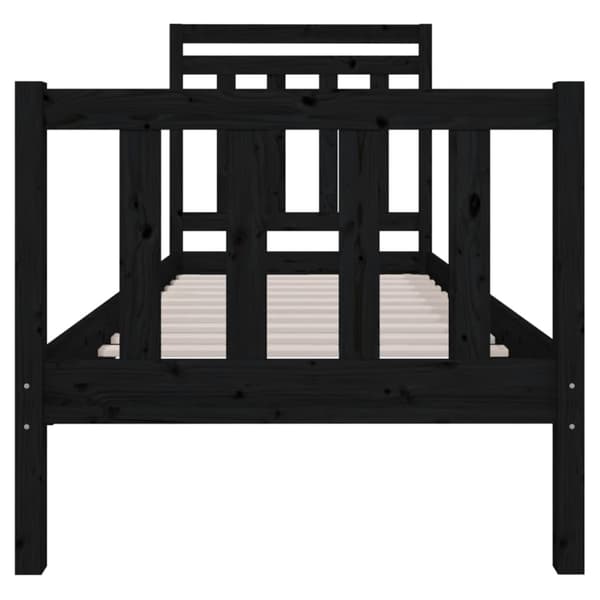 vidaXL sengestel sort 75x190 cm massivt træ