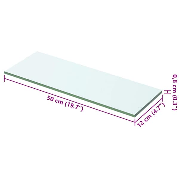 vidaXL Klarglaspanel 50x12 cm